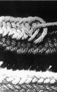 Closeup of the technique of the Kaukola mitten